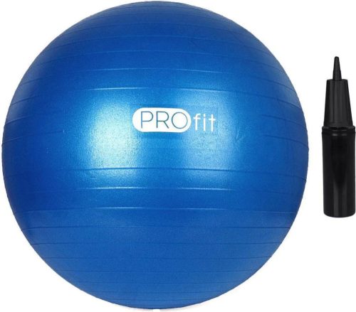 Erősített Gimnasztikai labda Durranásmentes 55 cm pumpával PRO-Fit Kék