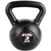 Kettlebell EBFit Premium, Füles súlyzó, cementes Fekete 3 kg 